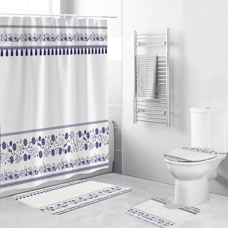 Floral-Patterned Bathroom Accessory Set Bowlift
