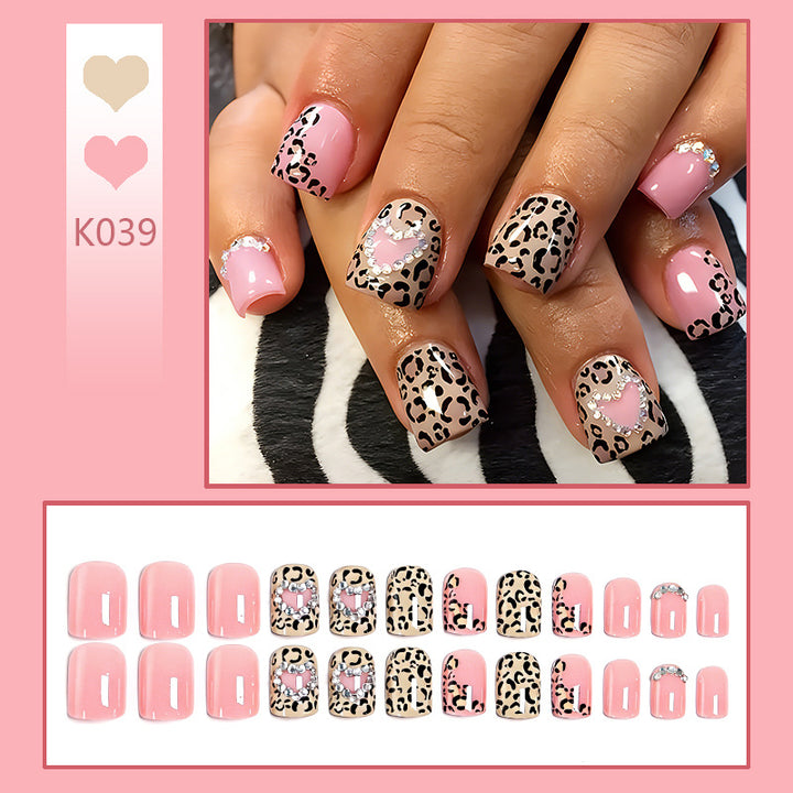Elegant leopard print artificial nails Bowlift