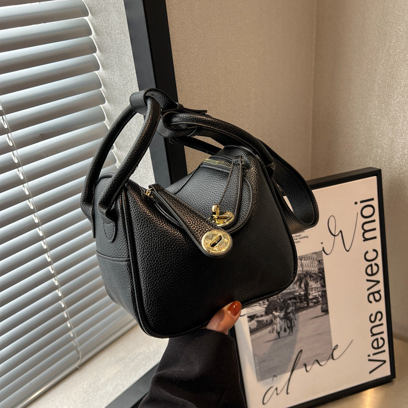 Structured Leather Handbag Bowlift