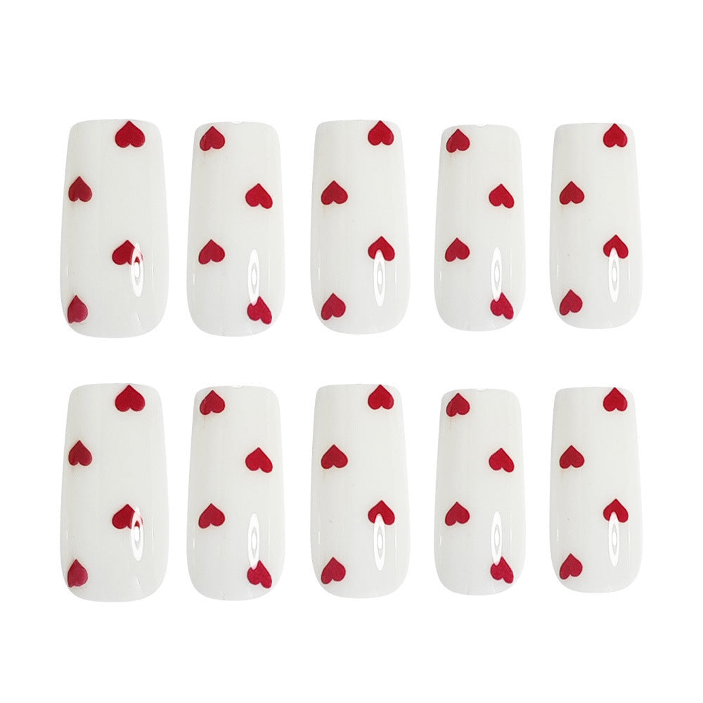 Artistic Heart-Themed Press-On Nail Set Bowlift