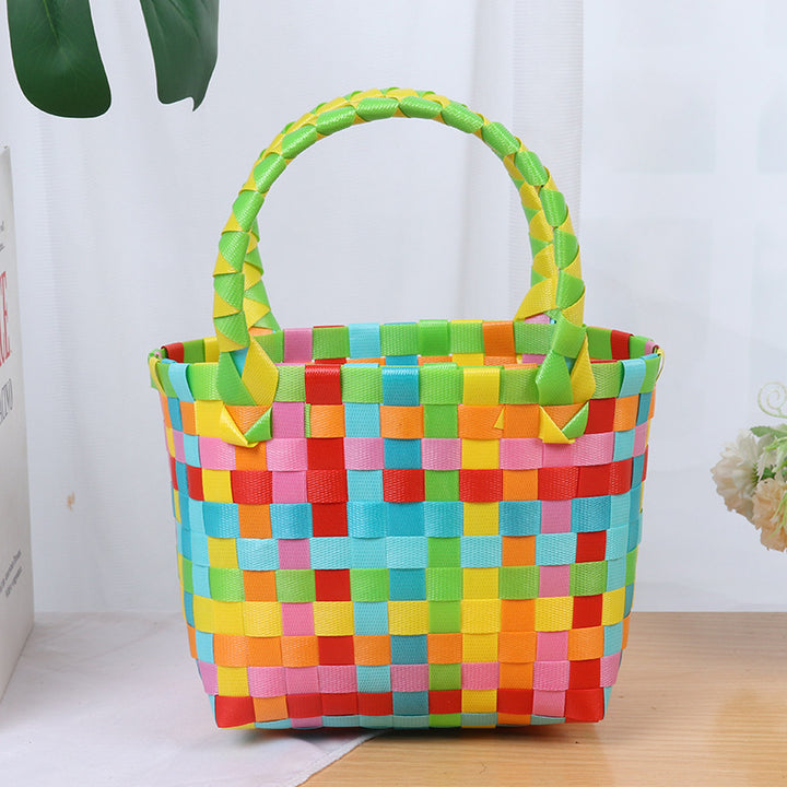 Colorful woven shopping bag Bowlift