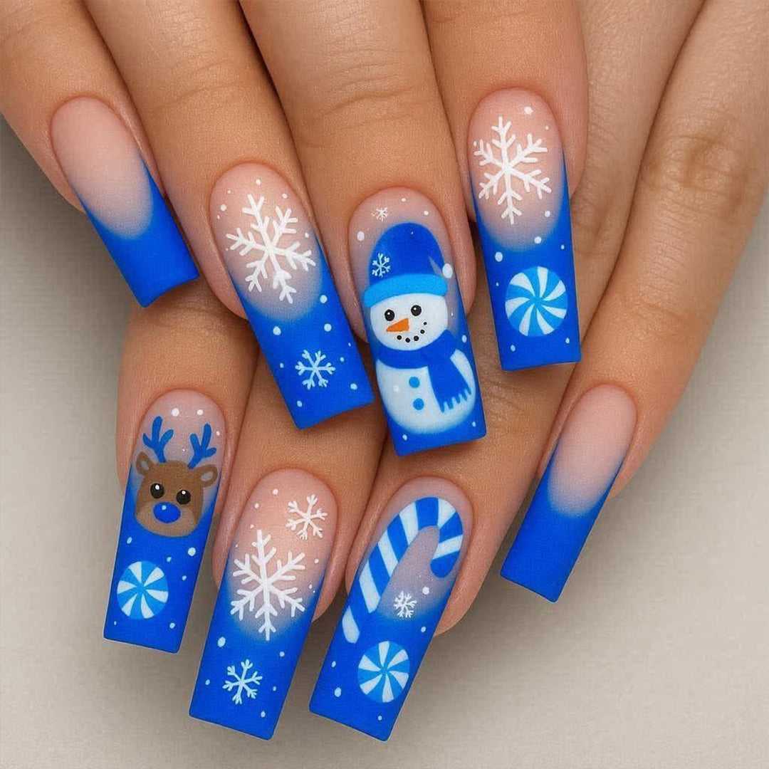 Festive Winter-Themed 3D Nail Art Extensions Bowlift