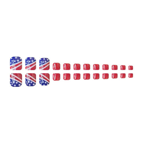 Nail art set with creative glitter design and American motif Bowlift