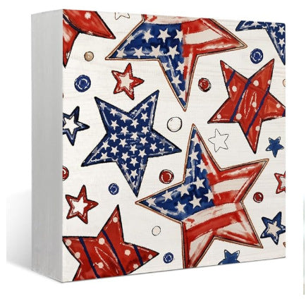 Unisex nan rustic canvas print with patriotic strawberry heart motif and vintage finish Bowlift
