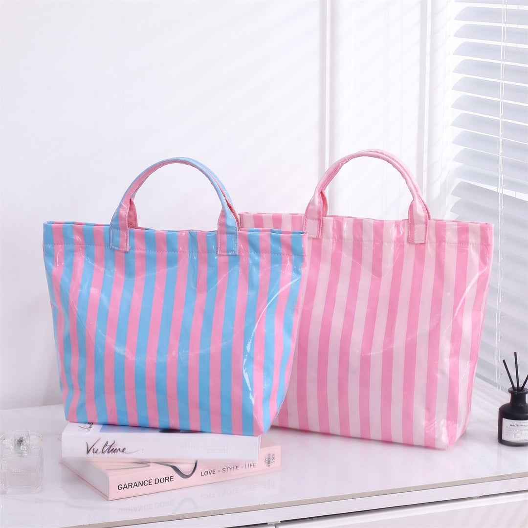 Large Stylish Striped Tote Bag Bowlift