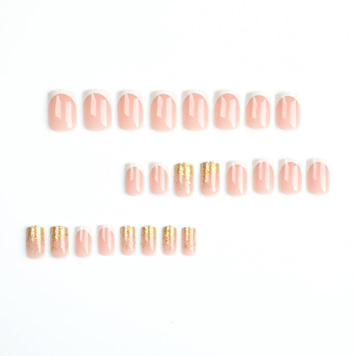 Glamorous nail extensions with sparkling accent Bowlift