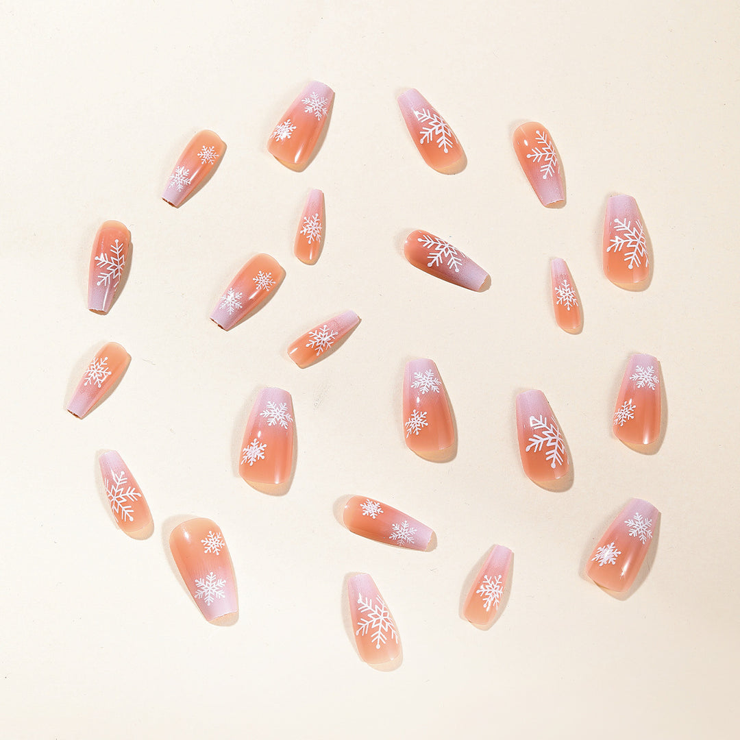 Snowflake Acrylic Nail Art Bowlift