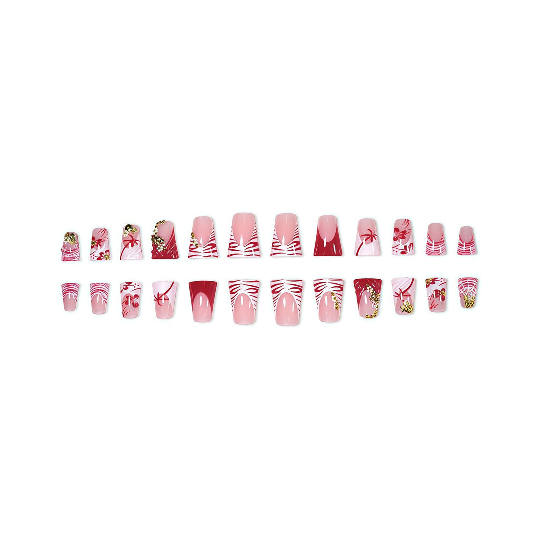 Elegant Floral Nail Art Extensions Bowlift