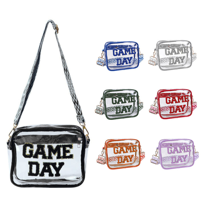 Transparent crossbody bag with stylish Game Day print Bowlift