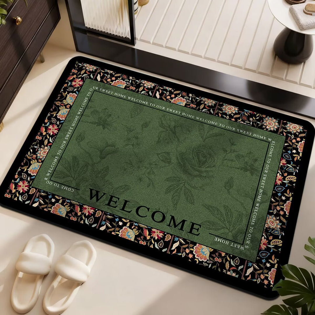Floral Patterned Welcome Mat