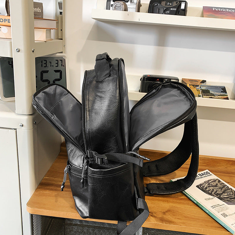 Vintage Leather Travel Backpack Bowlift