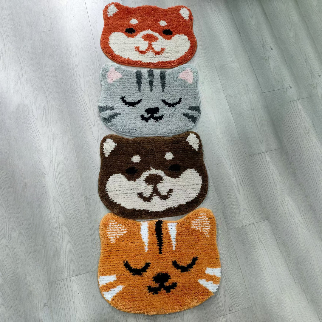 Cute Cat-Shaped Plush Bath Mat