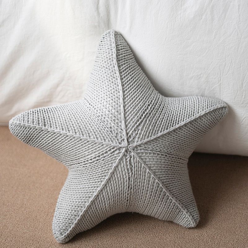 Star-Shaped Chunky Knit Decorative Cushion Bowlift