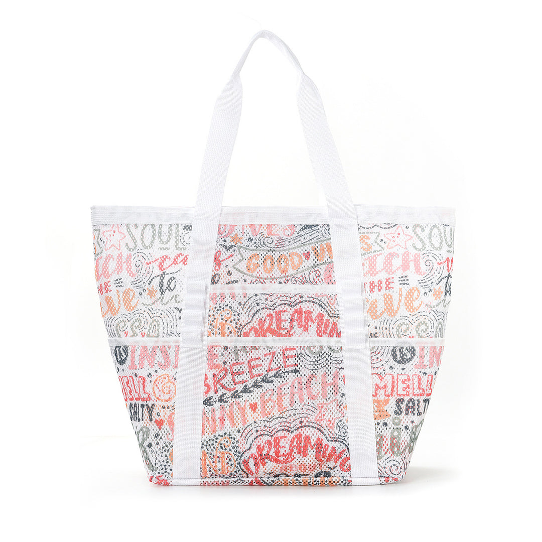 Practical Beach Bag in Airy Mesh Design Bowlift