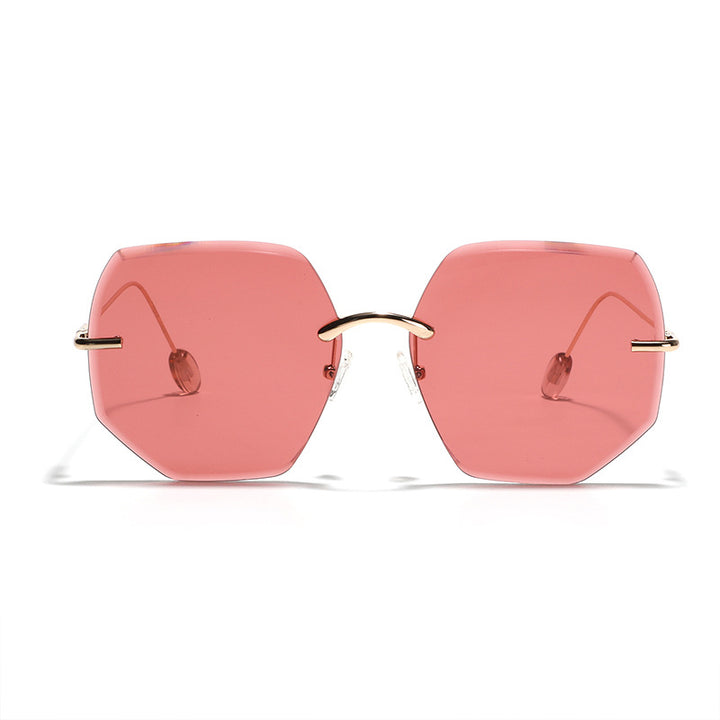 Women’s geometric sunglasses with high-quality gold frame Bowlift