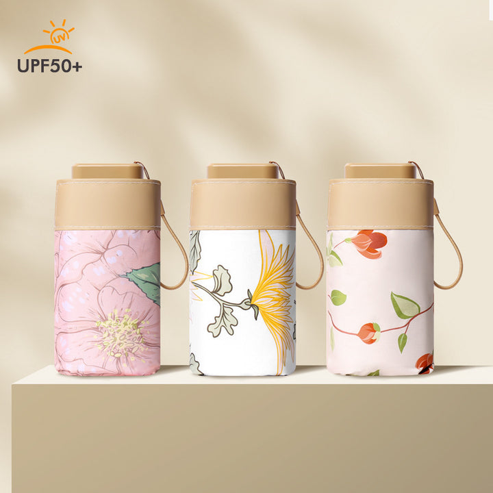 Women Foldable Umbrella with Fruity Design and Integrated Carry Bag Bowlift