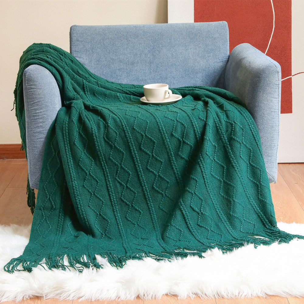 Cozy Decorative Fringe Throw Blanket