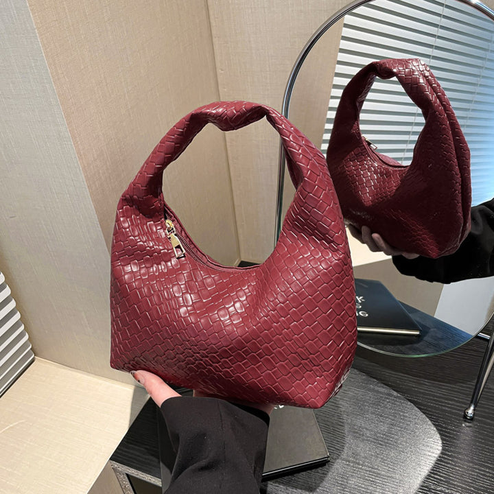 Textured Faux Leather Hobo Bag Bowlift