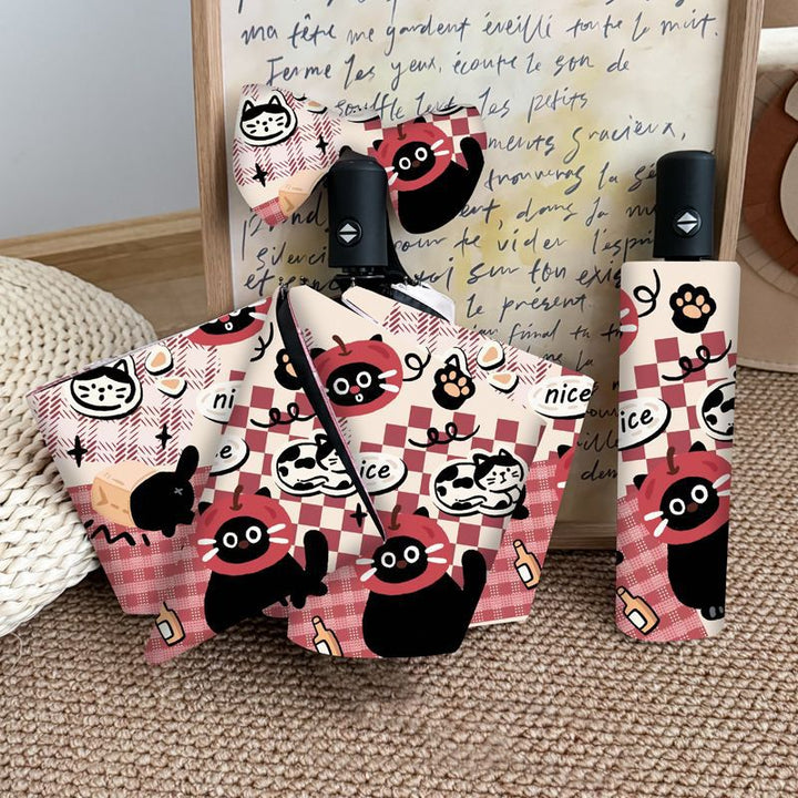 Ladies Foldable Umbrella with Cute Animal Motifs Bowlift
