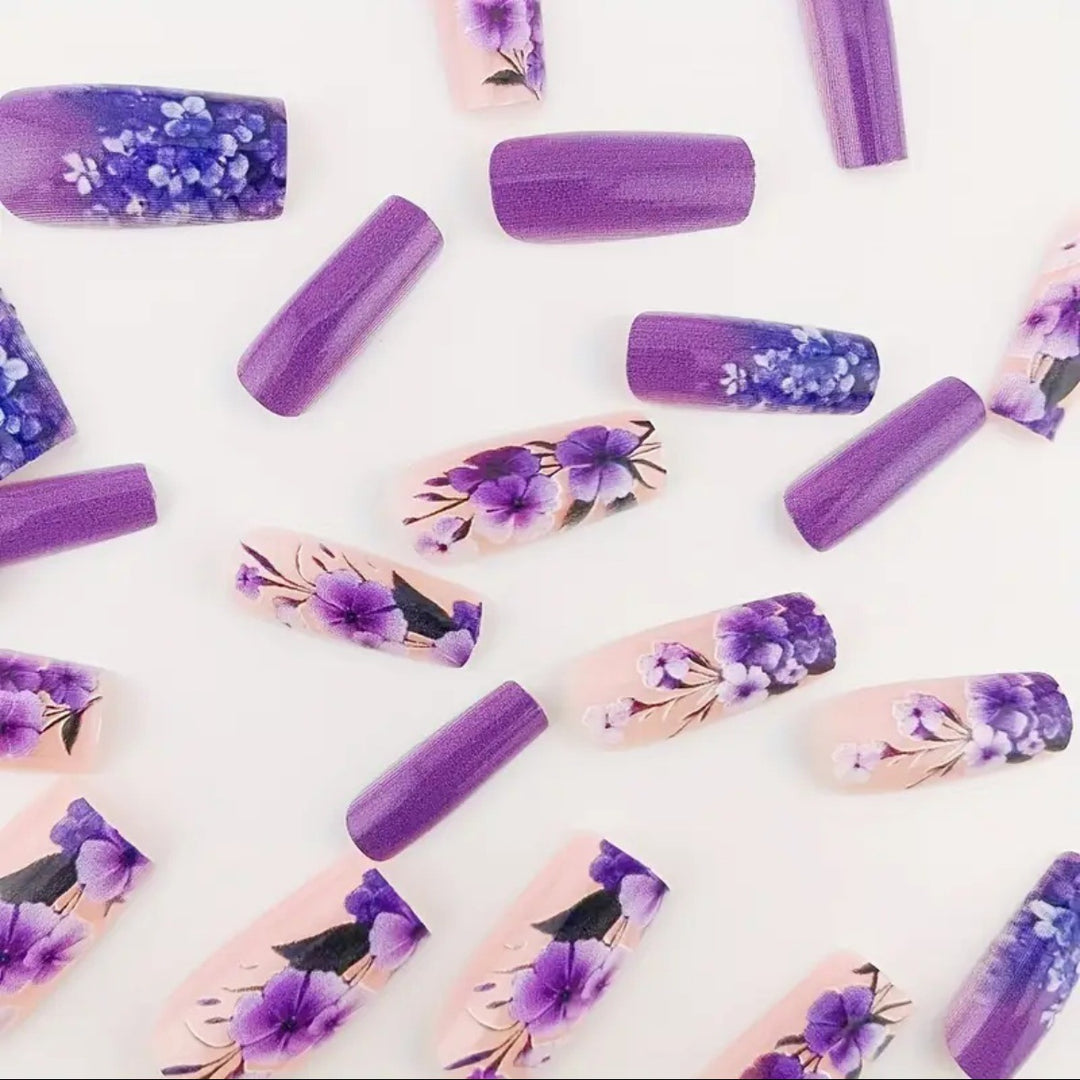 Artificial Nail Set with Floral 3D Designs Bowlift
