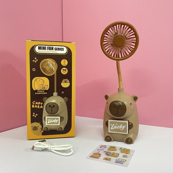 Unisex Portable Hand Fan in Animal Design with Flexible Holder Bowlift