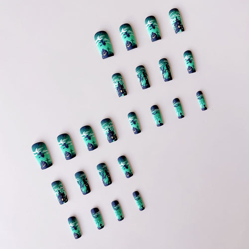 Halloween Artificial Nail Set with Creepy 3D Designs Bowlift