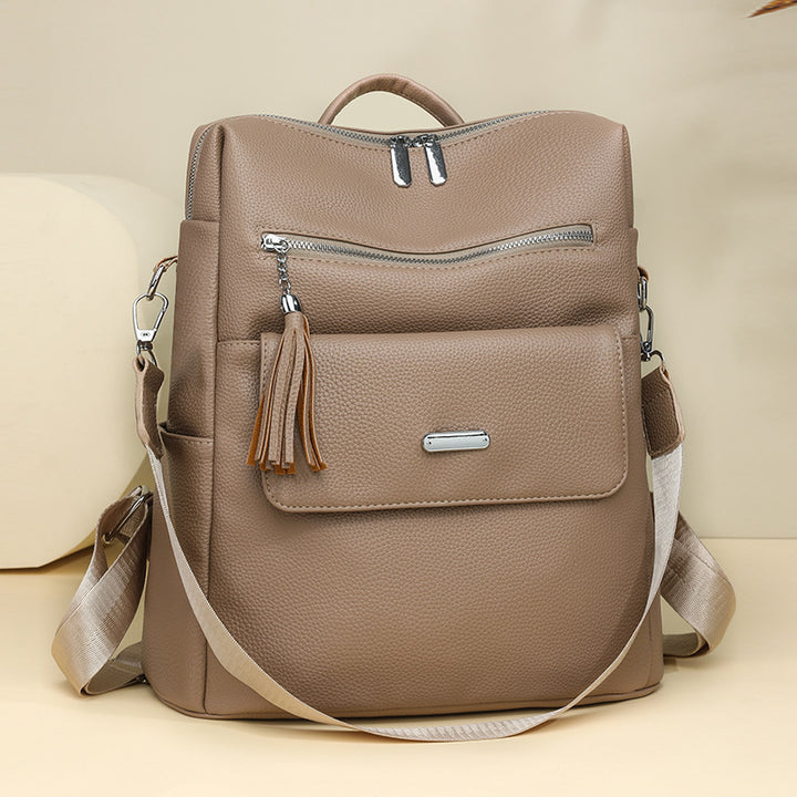 Stylish Multi-Pocket Leather Backpack Bowlift 1788673935