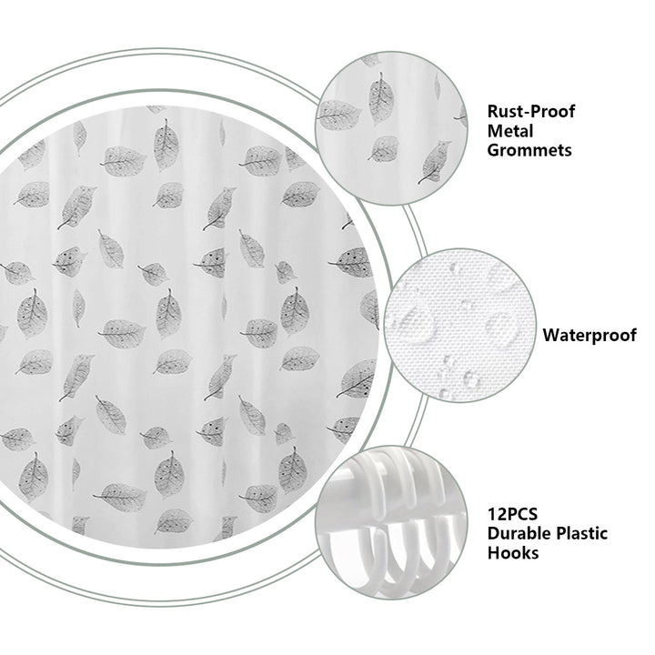 Leaf-Patterned Shower Curtain Bowlift