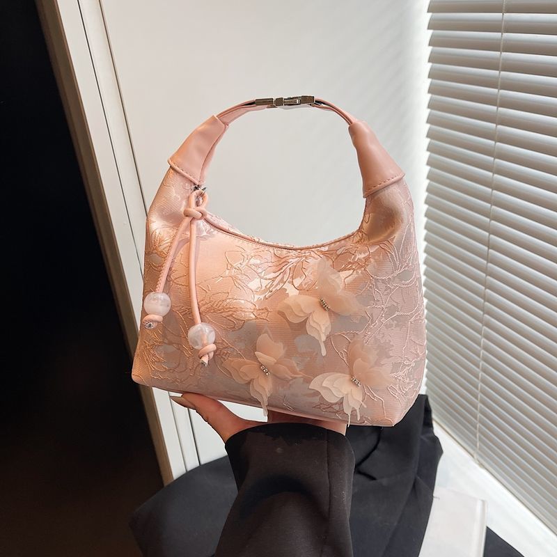 Floral Embellished Hobo Bag Bowlift