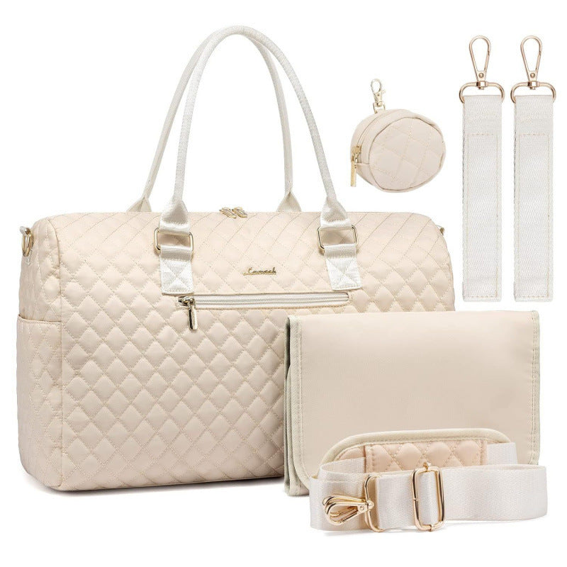 Sophisticated Quilted Travel Tote Set Bowlift