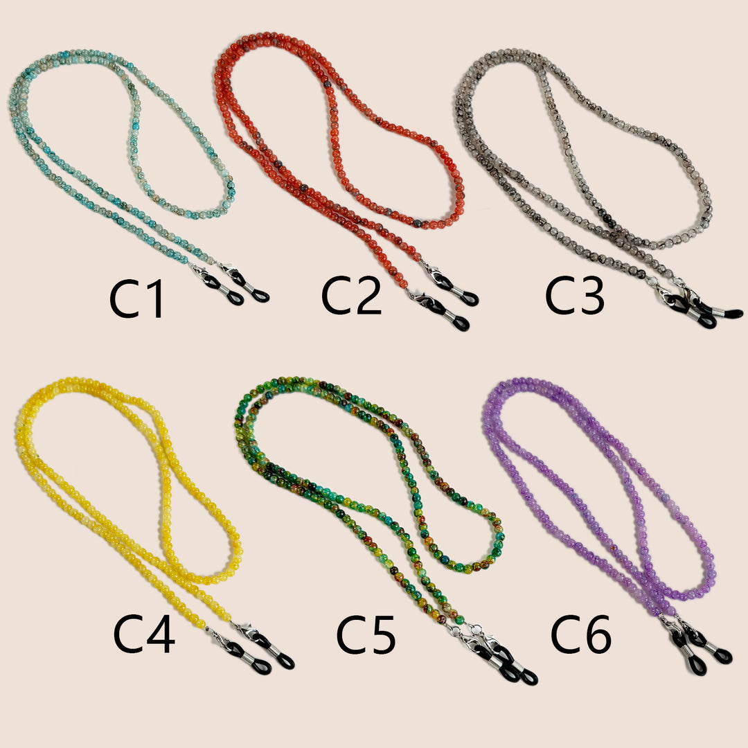 Natural Amethyst Beaded Eyewear Chain Bowlift
