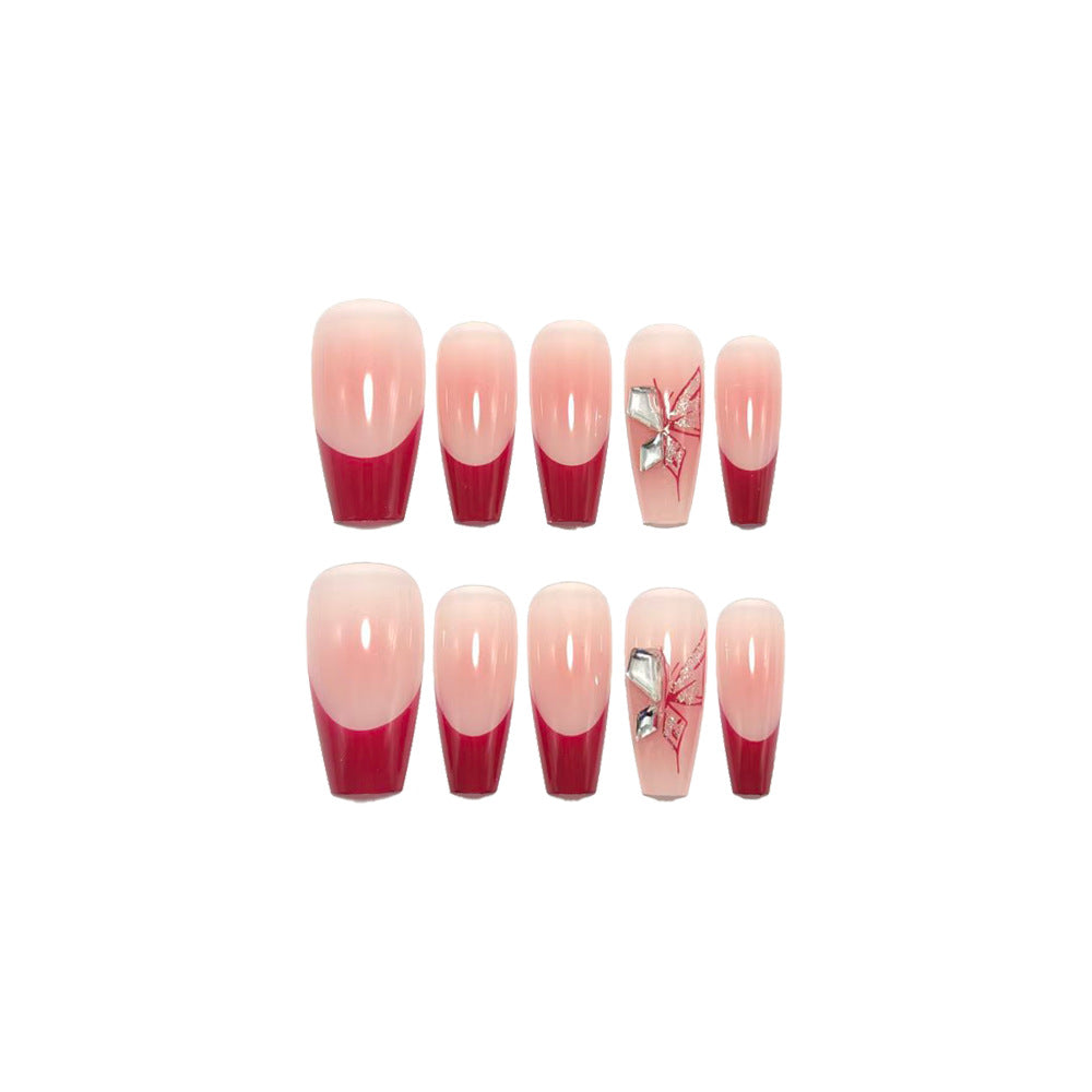 Artificial High Gloss Artificial Nails with Elegant Decorations Bowlift