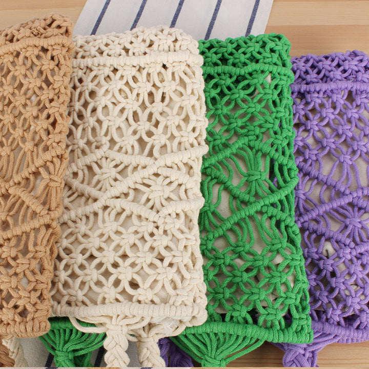 Hand-knitted tote bag with geometric patterns Bowlift