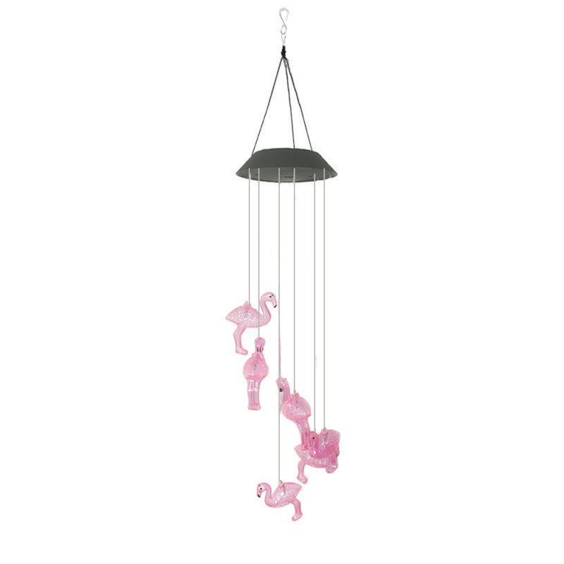 Decorative Flamingo Hanging Mobile Wind Chime Garden Ornament Bowlift