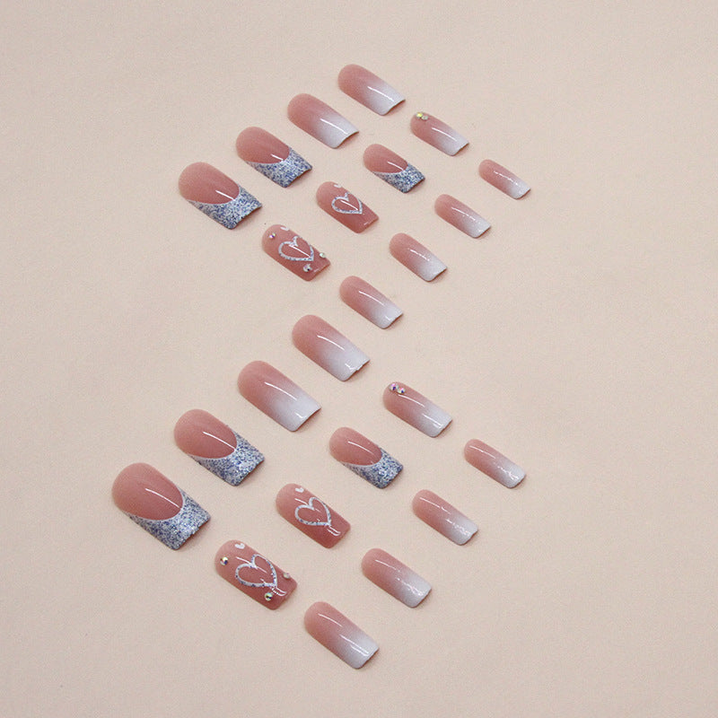 Glamorous Heart Design Nail Extensions Bowlift