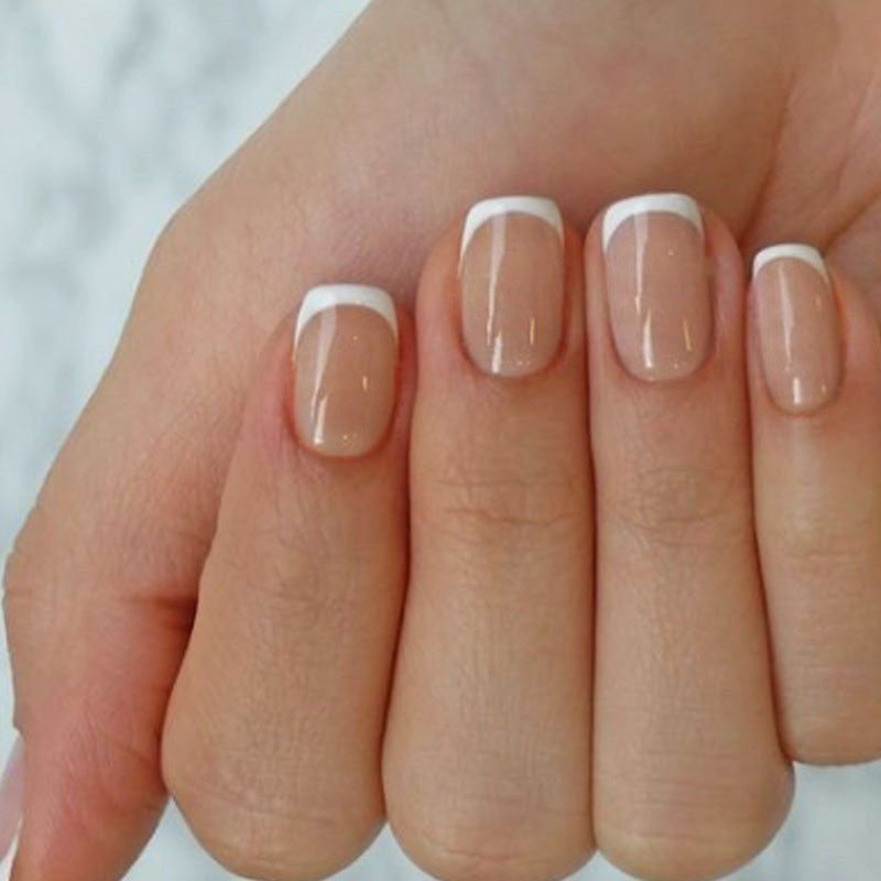 Elegant French Tip Press-On Nails Set Bowlift
