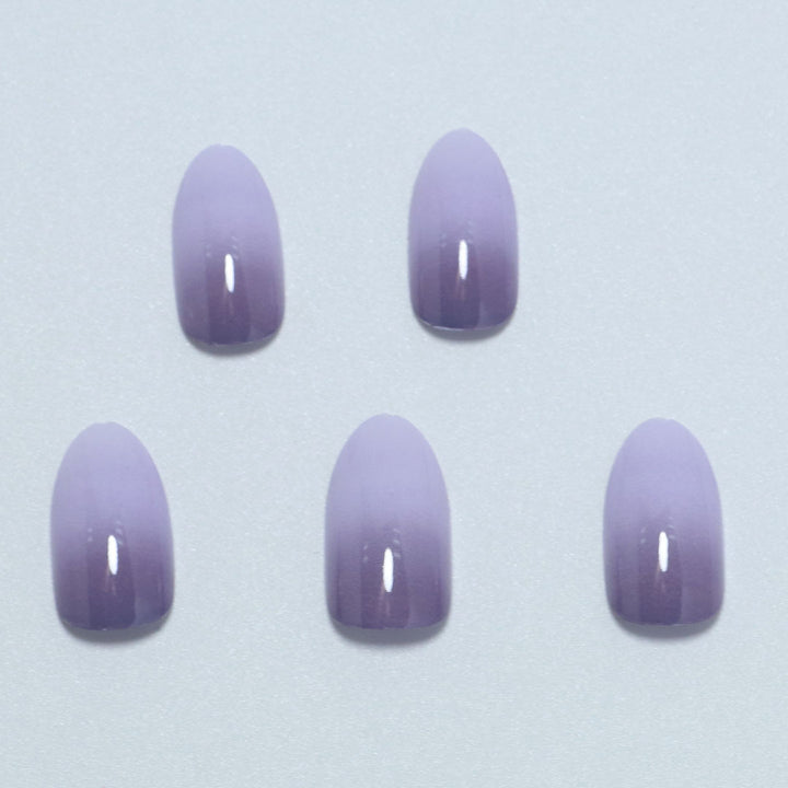 Gradient Almond-Shaped Press-On Nails Bowlift