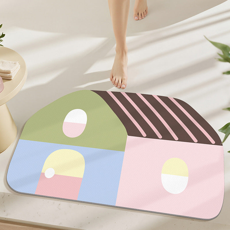 Geometric Design Bath Mat Bowlift