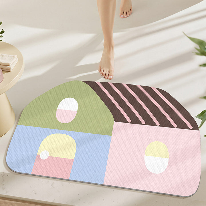 Geometric Design Bath Mat Bowlift