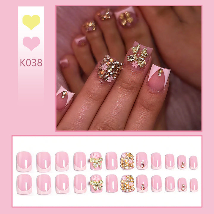 Elegant Artificial Nails with Luxurious Decorations Bowlift
