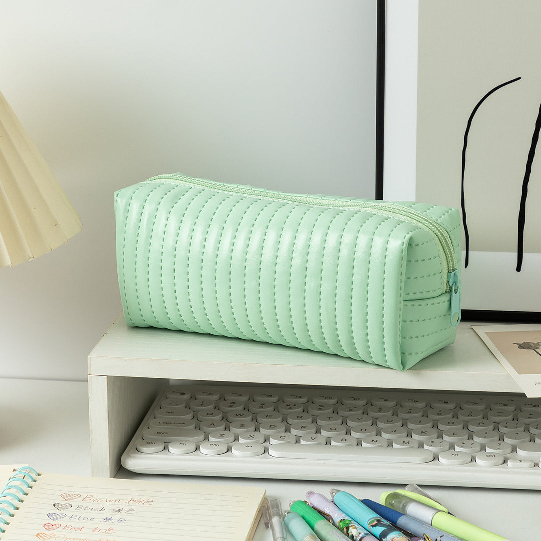 Textured Zippered Pencil Case Bowlift