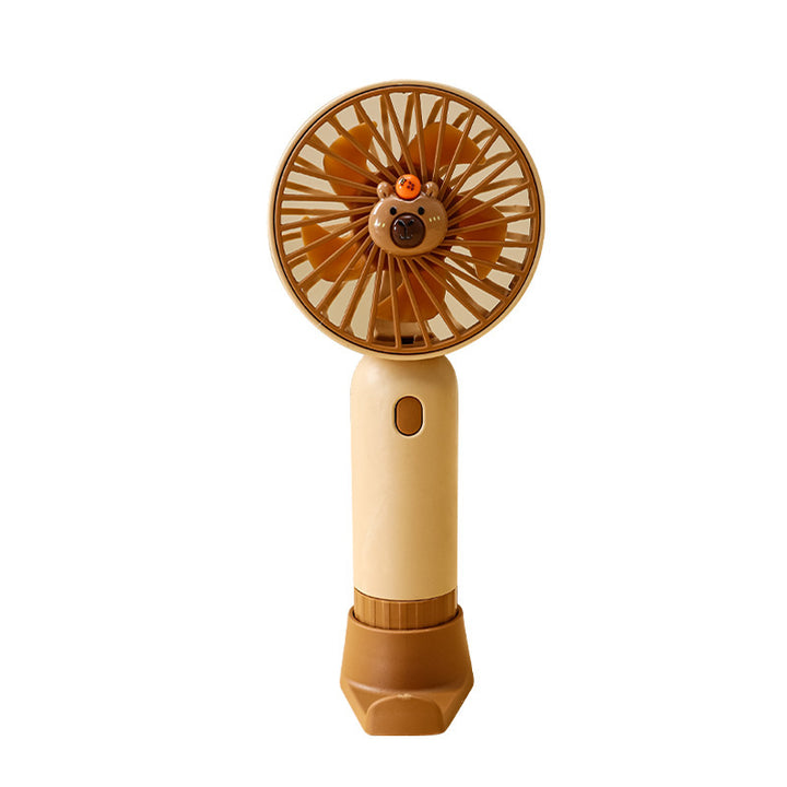 Cooling portable rechargeable handheld mini fan with detachable base stand cute animal-face safety grille USB-C charging Bowlift