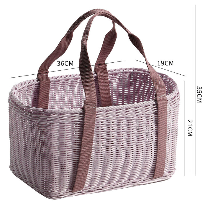 Unisex Robust braided shopping basket with comfortable fabric handles Bowlift