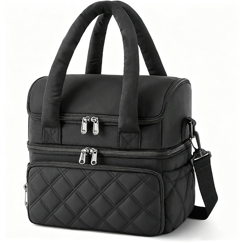 Stylish Quilted Insulated Lunch Tote Bowlift