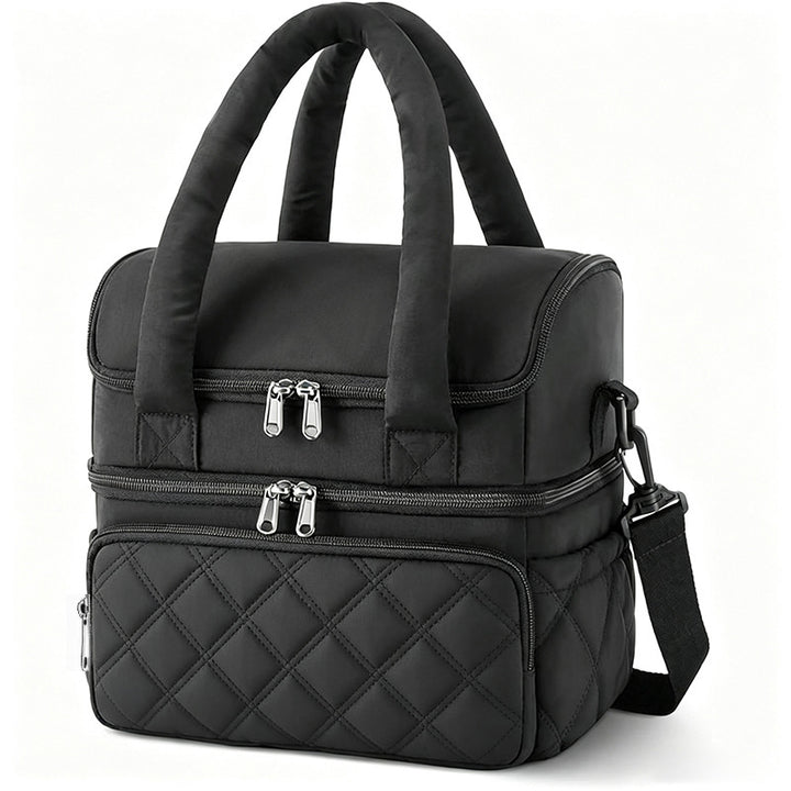 Stylish Quilted Insulated Lunch Tote Bowlift