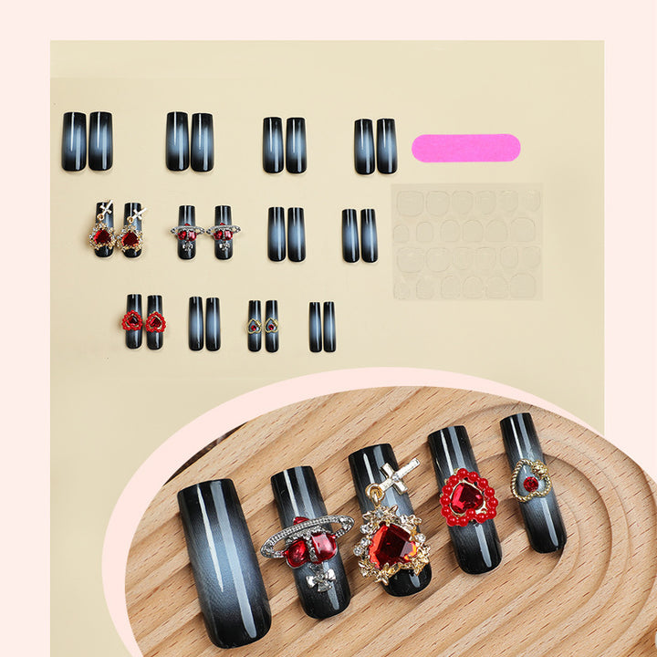 Decorative Nail Art Set with Heart and Gem Accents Bowlift