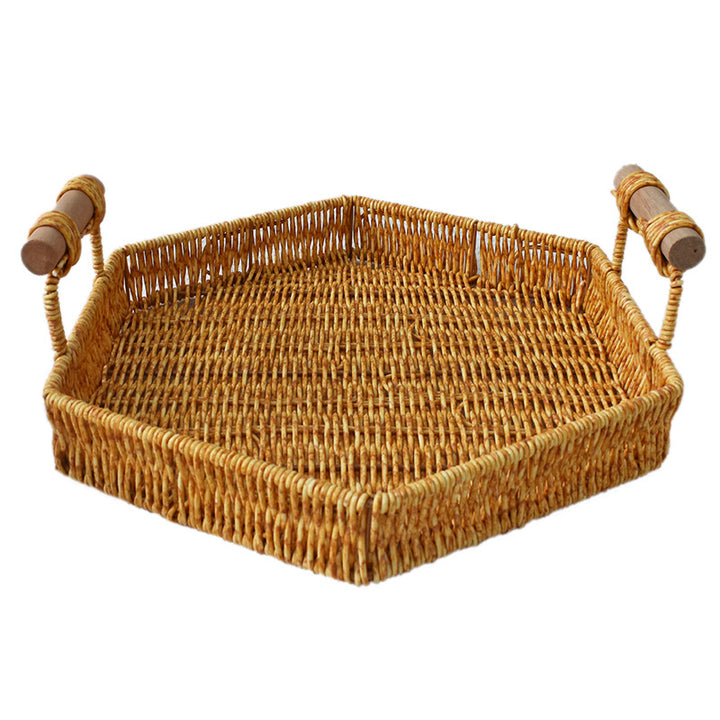 Rustic Handwoven Storage Tray Bowlift