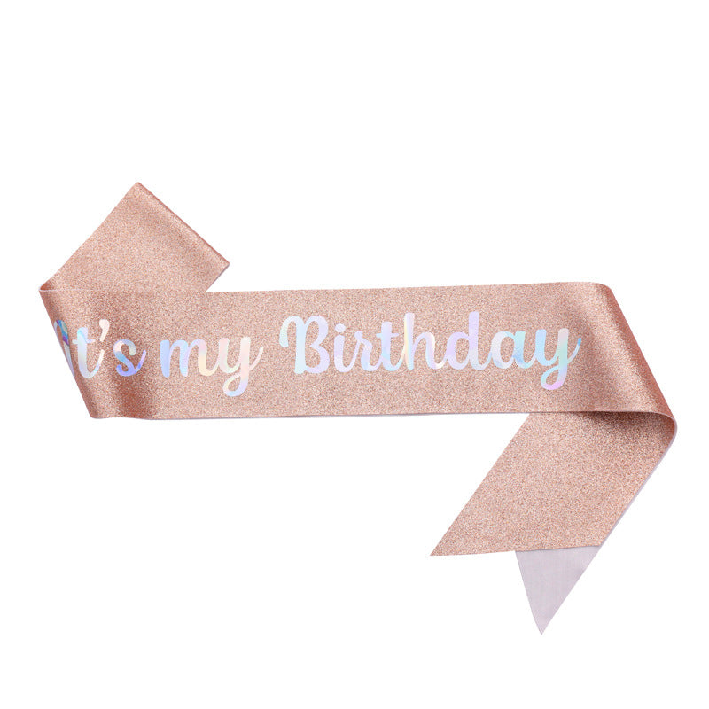 Ladies Festive Birthday Band with Glitter Design Bowlift
