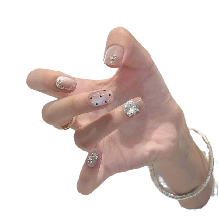 Premium Crystal-Decorated Press-On Nail Set Bowlift