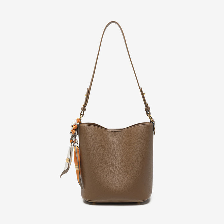 Textured Leather Bucket Bag Bowlift